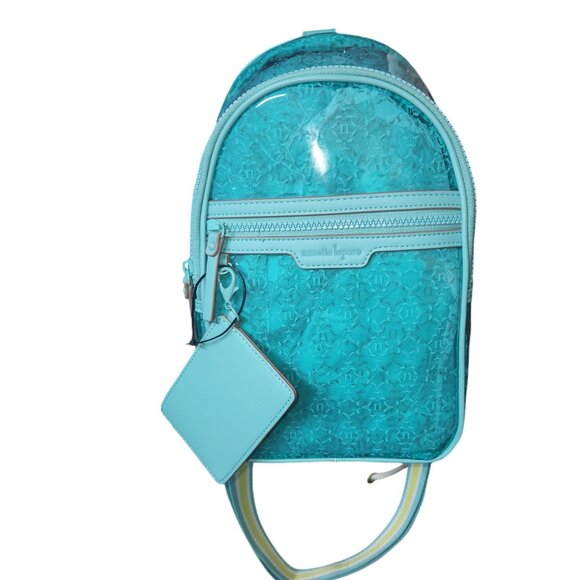 Nanette Lepore Handbags - Nanette Lepore NWT Aquatic Blue Logo Sling/Crossbody Clear Backpack with Case